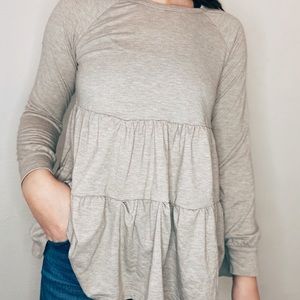 long sleeve peplum blouse